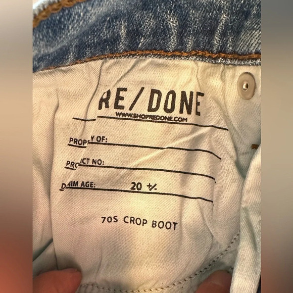 NWT RE/DONE 70s Crop High-Rise Bootcut Jeans 25 - Picture 11 of 13